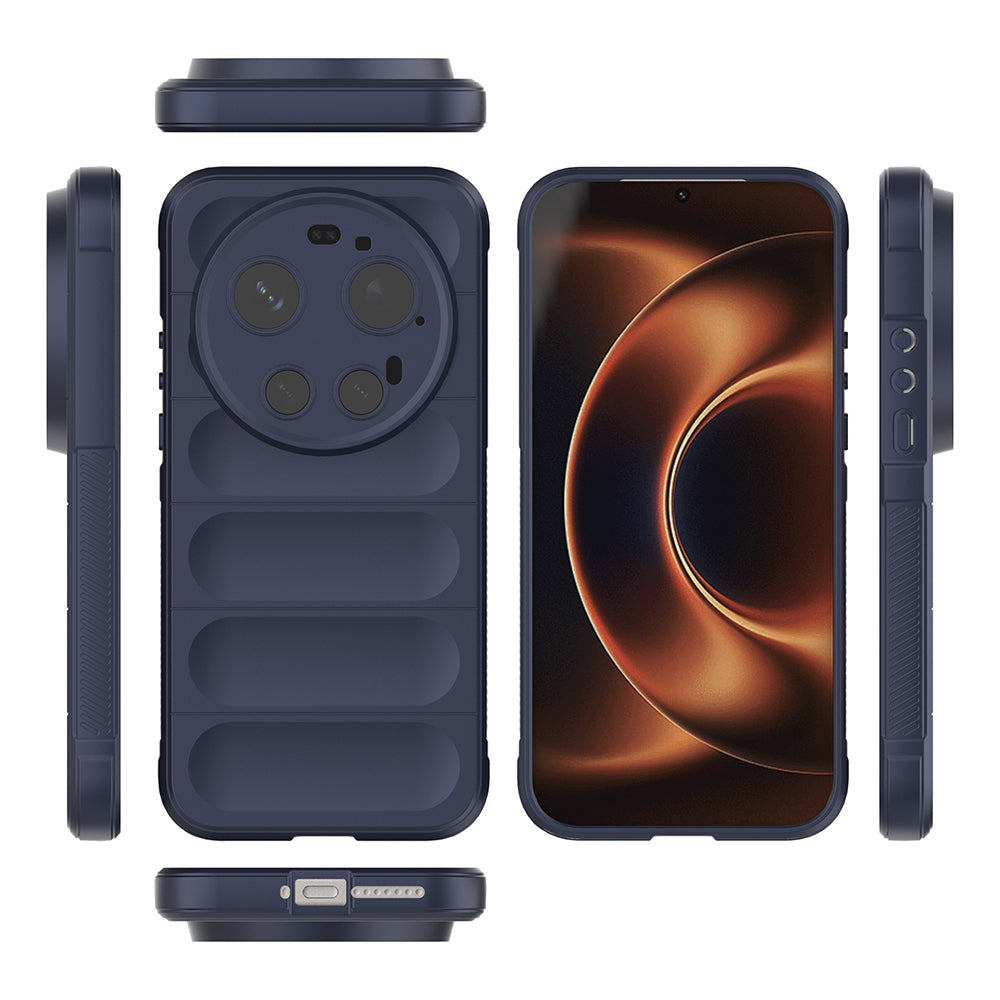 Xiaomi 17 Ultra Kılıf Esnek TPU Oyuklu Arka Yüzey Tasarımlı Zore Etnik Silikon Kapak Lacivert