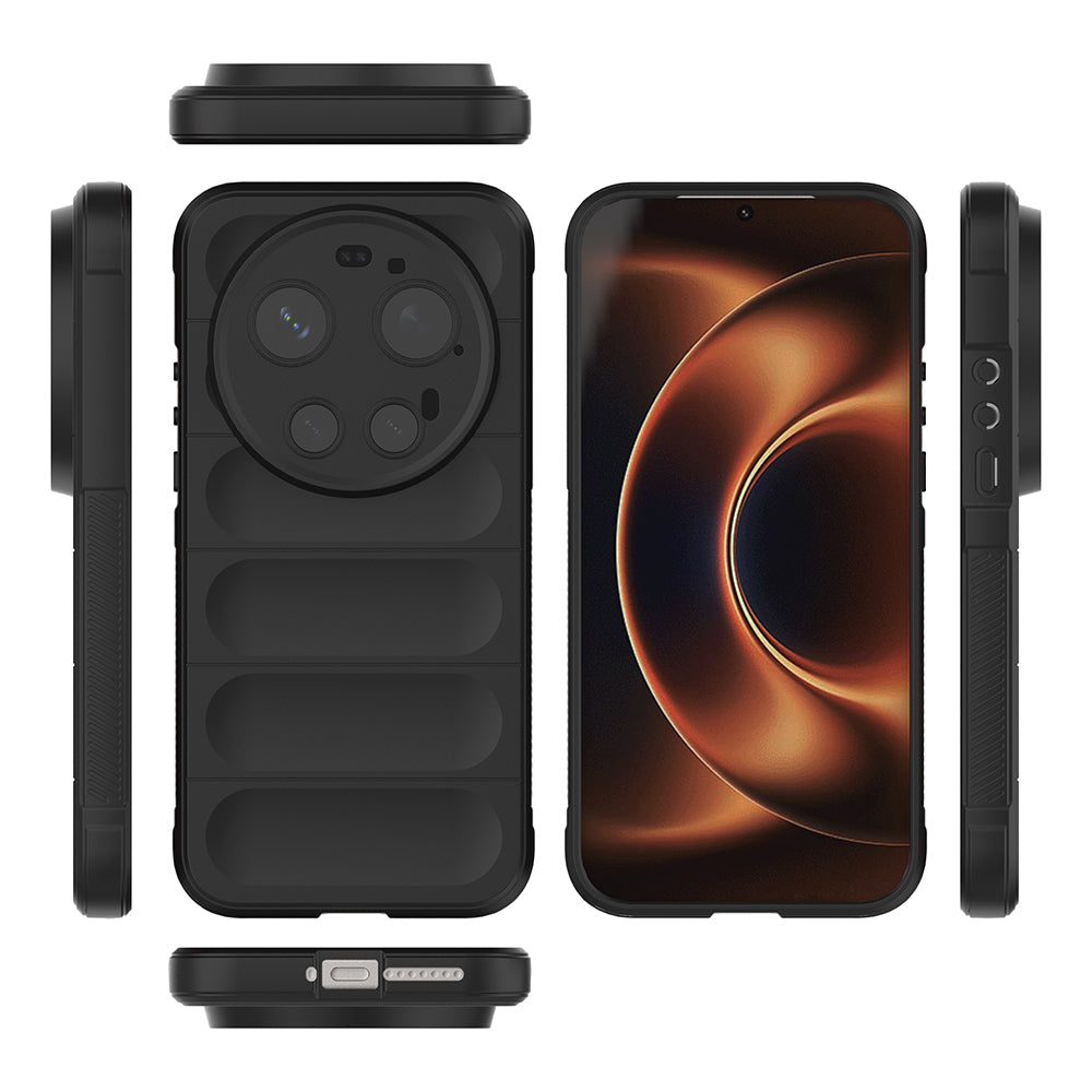 Xiaomi 17 Ultra Kılıf Esnek TPU Oyuklu Arka Yüzey Tasarımlı Zore Etnik Silikon Kapak Siyah
