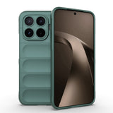 Xiaomi 17T Kılıf Esnek TPU Oyuklu Arka Yüzey Tasarımlı Zore Etnik Silikon Kapak Koyu Yeşil