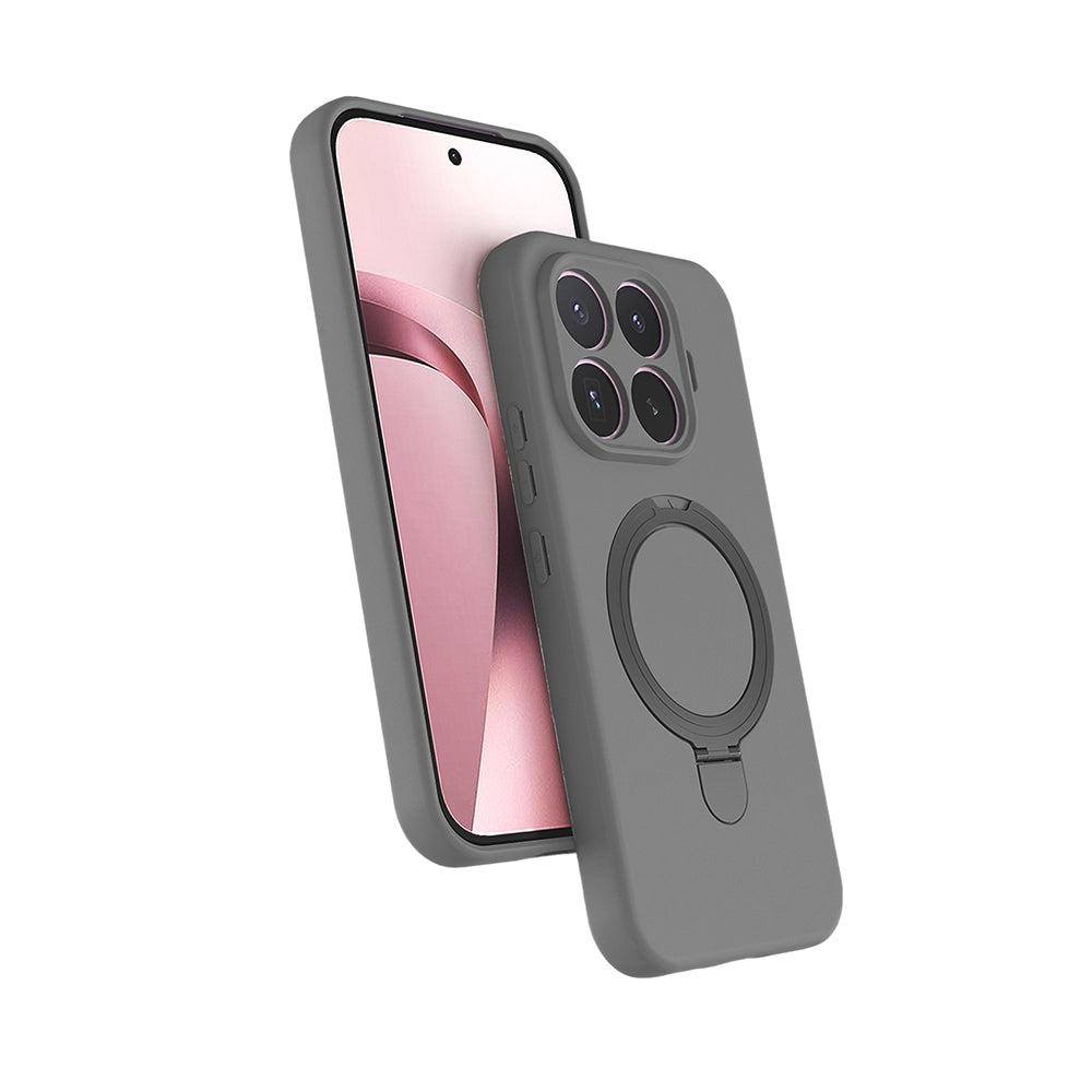 Xiaomi 17T Kılıf M-safe Şarj Özellikli Standlı Zore Samara Kapak Titanyum-Gri