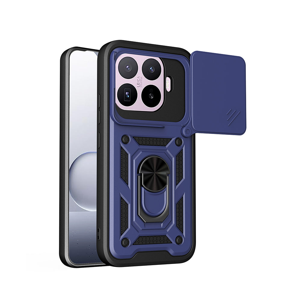 Xiaomi 17T Kılıf Magnetik Standlı Kamera Korumalı Zore Sürgülü Vega Kapak Mavi