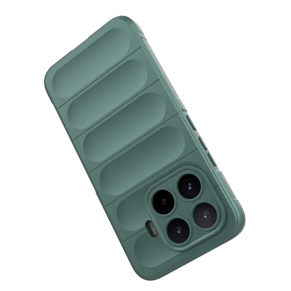 Xiaomi 17T Pro Kılıf Esnek TPU Oyuklu Arka Yüzey Tasarımlı Zore Etnik Silikon Kapak Koyu Yeşil