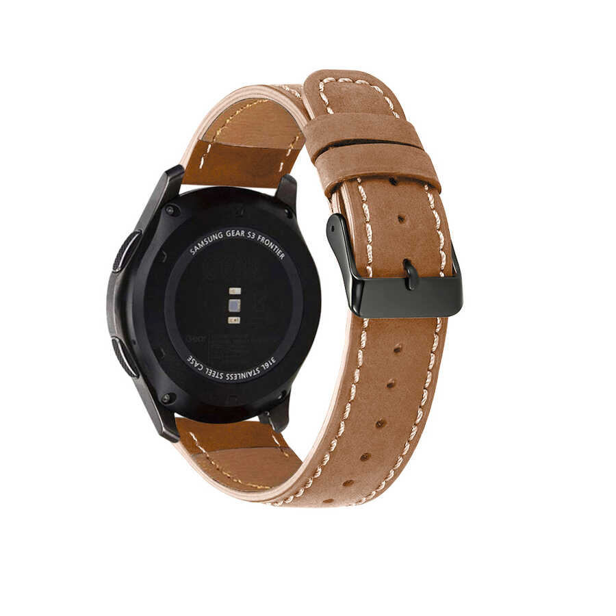 Xiaomi Amazfit Pace 22mm KRD-29 Deri Kordon Kahverengi