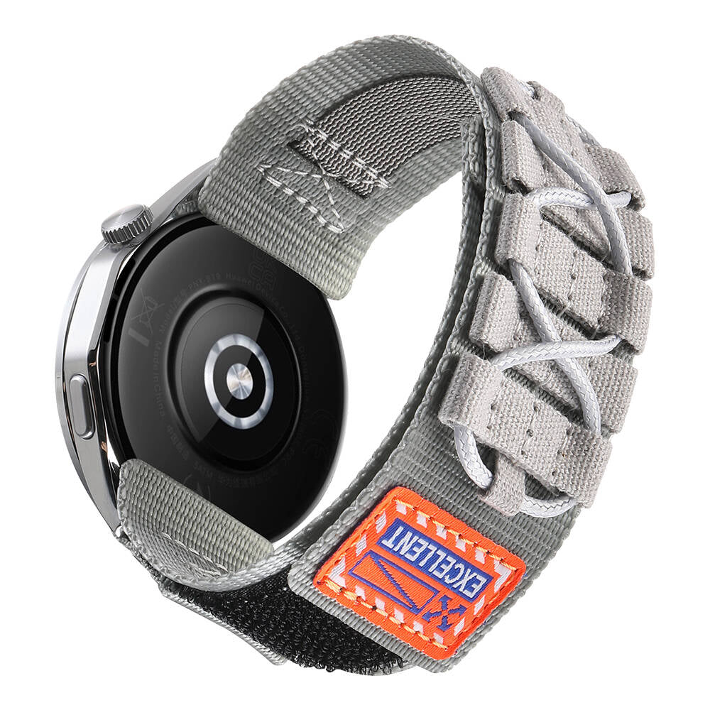 Xiaomi Amazfit Pace Zore KRD-112 22mm Orbital Örgülü Halat Tasarımlı Naylon Kumaş Hasır Kordon Siyah