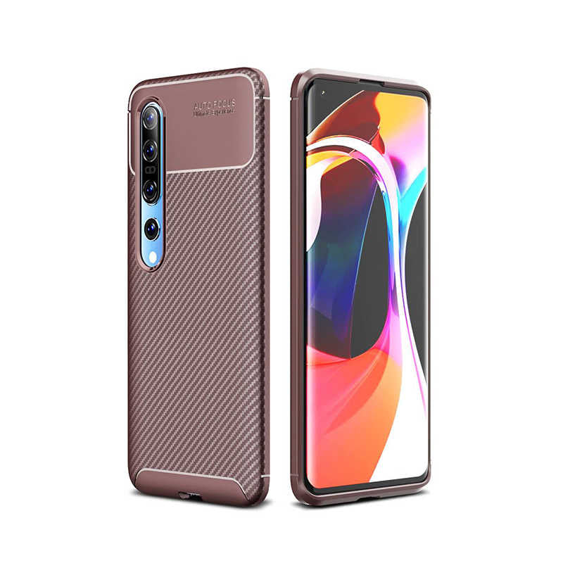 Xiaomi Mi 10 Kılıf Zore Negro Silikon Kapak Kahverengi