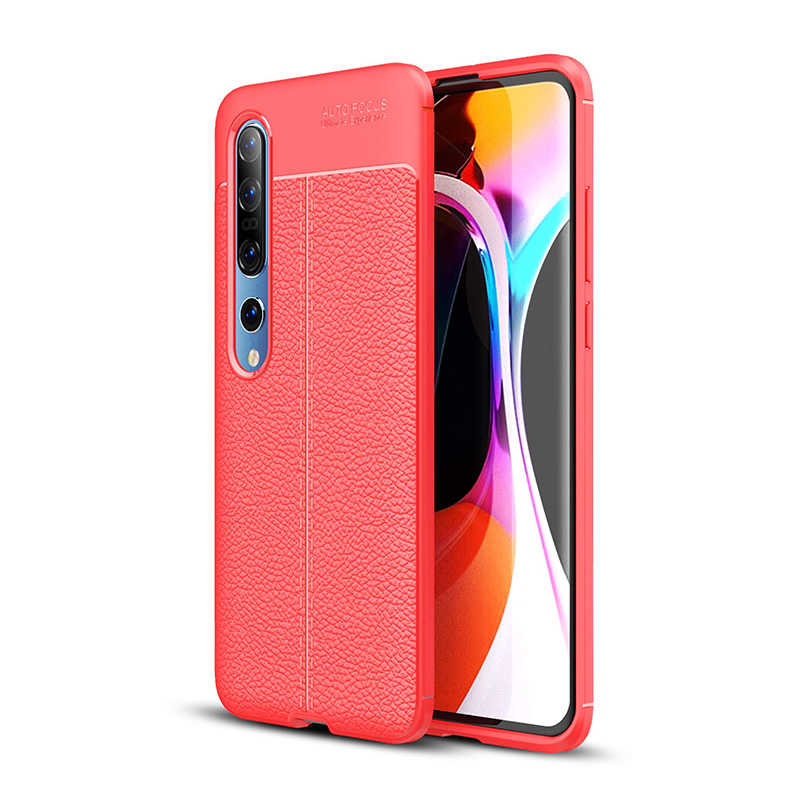 Xiaomi Mi 10 Kılıf Zore Niss Silikon Kapak Kırmızı