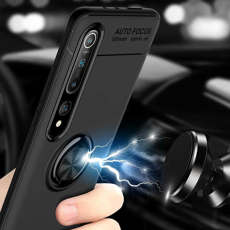 Xiaomi Mi 10 Kılıf Zore Ravel Silikon Kapak Siyah-Mavi
