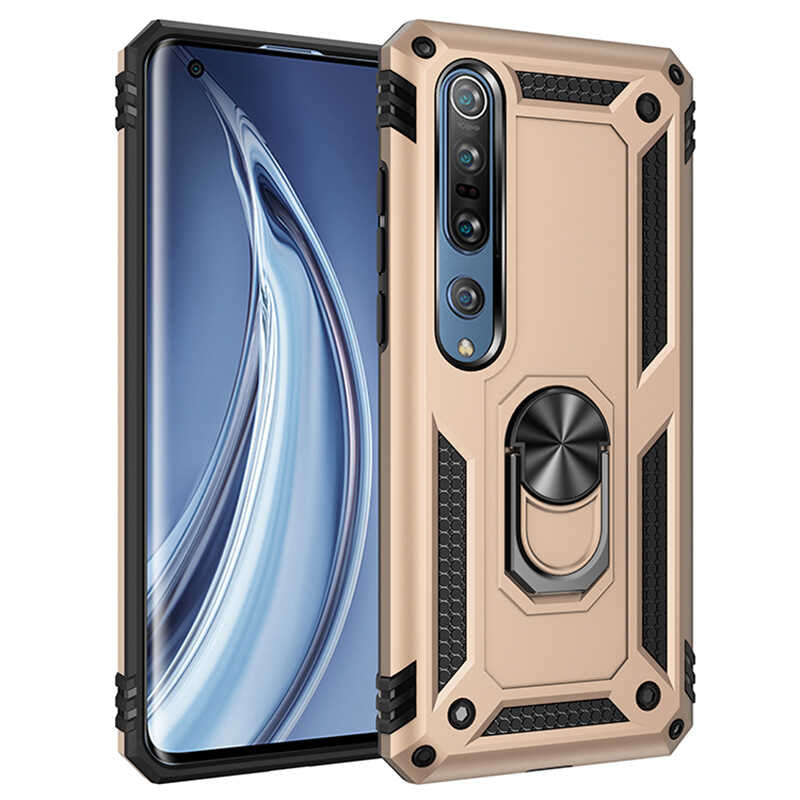 Xiaomi Mi 10 Kılıf Zore Vega Kapak Gold