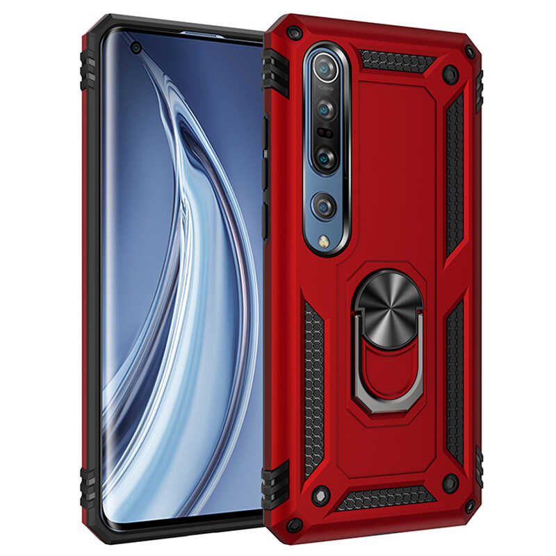 Xiaomi Mi 10 Kılıf Zore Vega Kapak Kırmızı