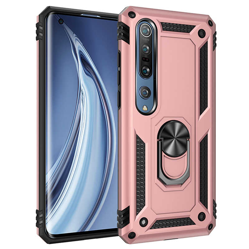 Xiaomi Mi 10 Kılıf Zore Vega Kapak Rose Gold