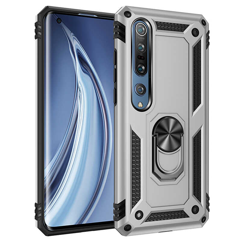 Xiaomi Mi 10 Kılıf Zore Vega Kapak Gri