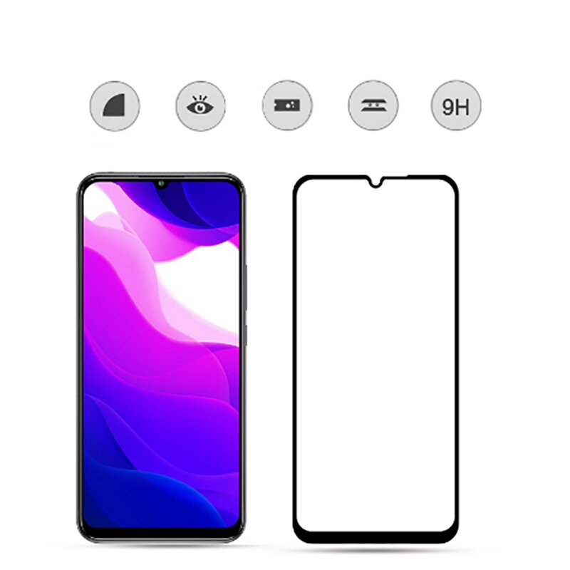 Xiaomi Mi 10 Lite Zore Kenarları Kırılmaya Dayanıklı Cam Ekran Koruyucu Siyah
