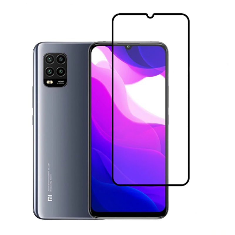 Xiaomi Mi 10 Lite Zore Kenarları Kırılmaya Dayanıklı Cam Ekran Koruyucu Siyah