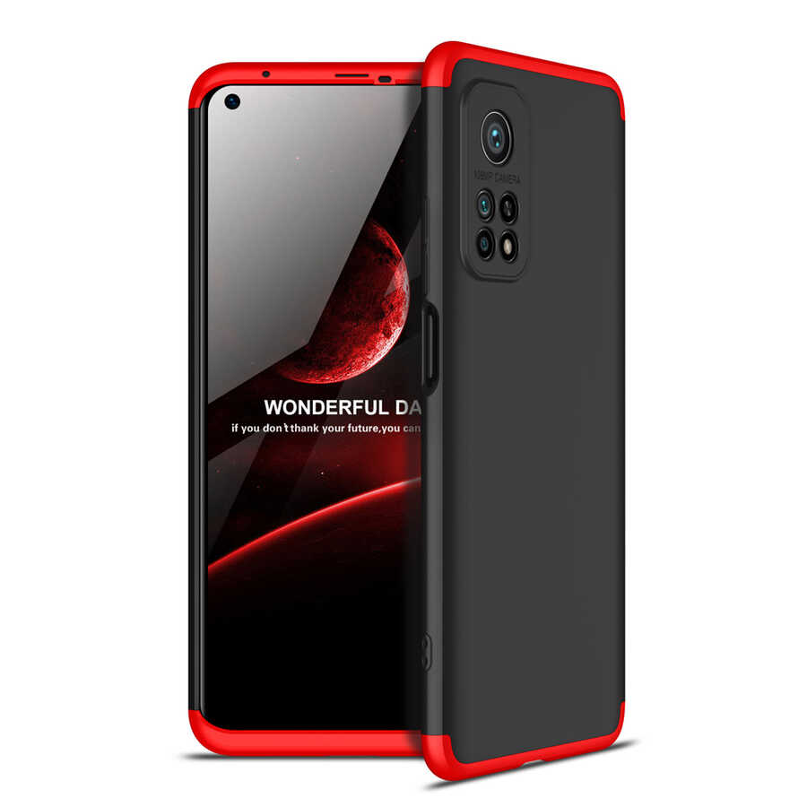 Xiaomi Mi 10T 5G Kılıf Zore Ays Kapak Siyah-Kırmızı