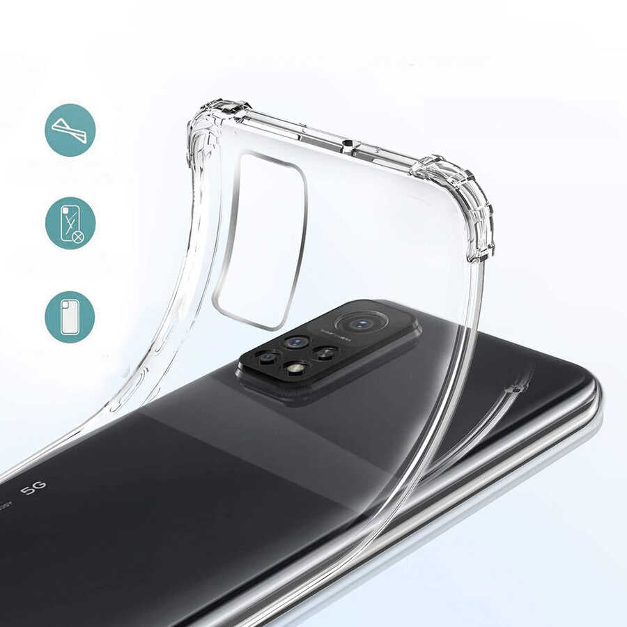 Xiaomi Mi 10T 5G Kılıf Zore Nitro Anti Shock Silikon Renksiz