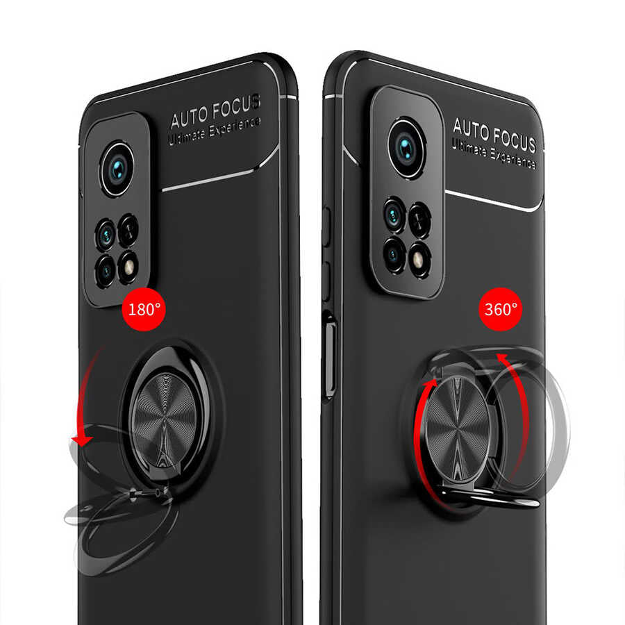 Xiaomi Mi 10T 5G Kılıf Zore Ravel Silikon Kapak Siyah-Rose Gold