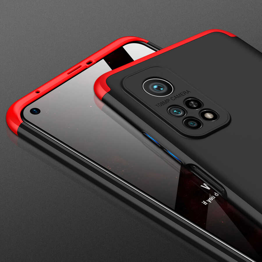 Xiaomi Mi 10T Pro 5G Kılıf Zore Ays Kapak Siyah-Kırmızı
