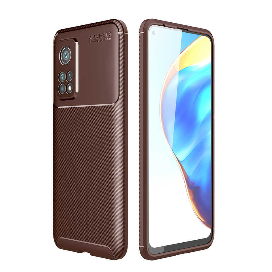 Xiaomi Mi 10T Pro 5G Kılıf Zore Negro Silikon Kapak Kahverengi