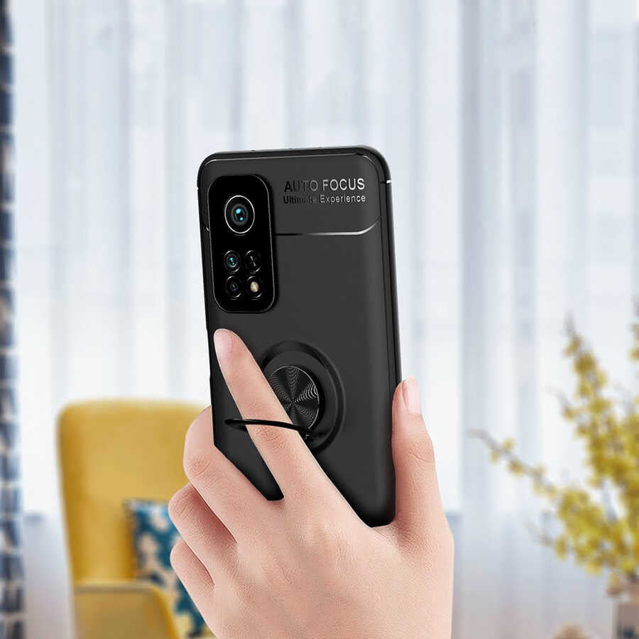 Xiaomi Mi 10T Pro 5G Kılıf Zore Ravel Silikon Kapak Siyah-Rose Gold