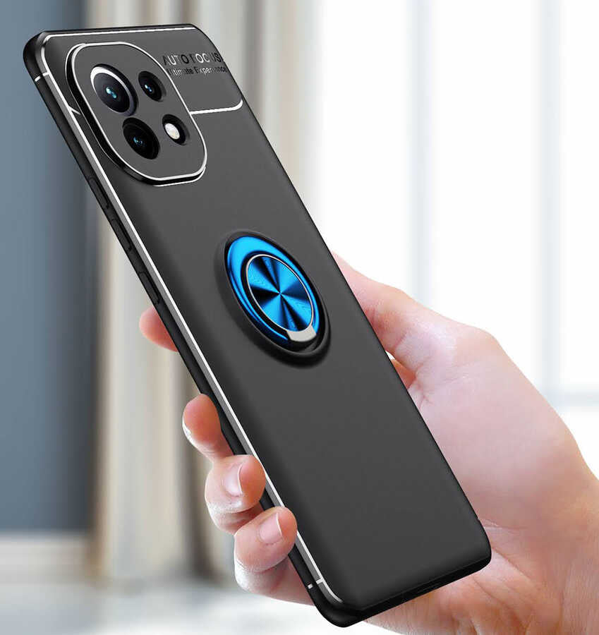 Xiaomi Mi 11 Kılıf Zore Ravel Silikon Kapak Siyah-Kırmızı
