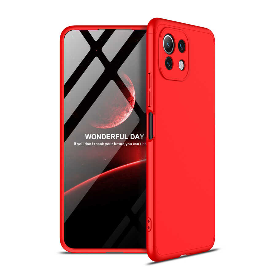 Xiaomi Mi 11 Lite Kılıf Zore Ays Kapak Kırmızı