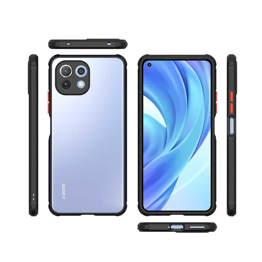 Xiaomi Mi 11 Lite Kılıf Zore Kaff Kapak Siyah