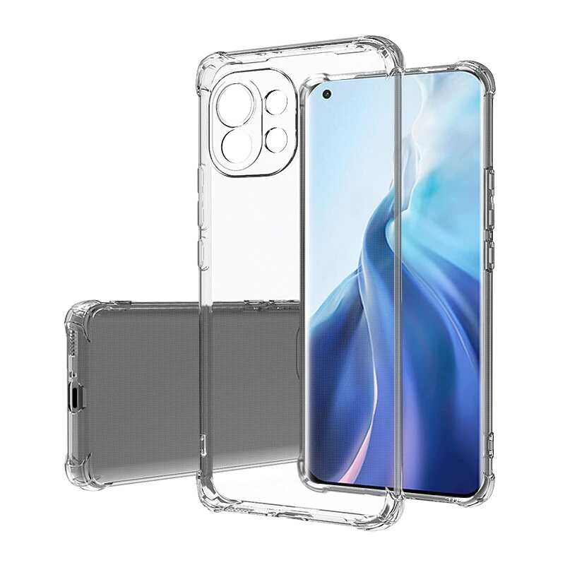 Xiaomi Mi 11 Lite Kılıf Zore Kamera Korumalı Nitro Anti Shock Silikon Renksiz