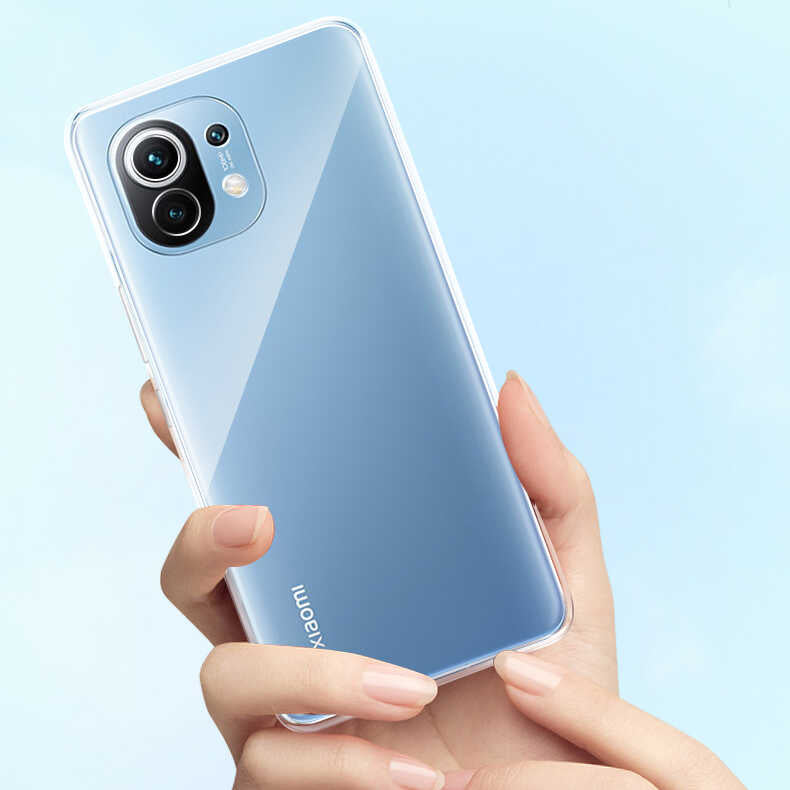 Xiaomi Mi 11 Lite Kılıf Zore Kamera Korumalı Süper Silikon Kapak Renksiz