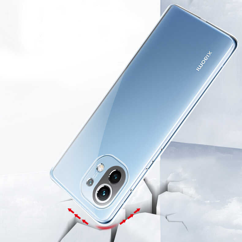 Xiaomi Mi 11 Lite Kılıf Zore Kamera Korumalı Süper Silikon Kapak Renksiz