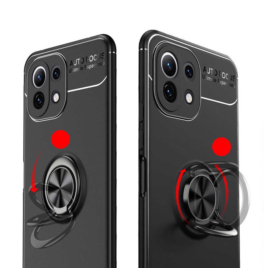 Xiaomi Mi 11 Lite Kılıf Zore Ravel Silikon Kapak Siyah-Mavi