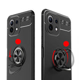 Xiaomi Mi 11 Lite Kılıf Zore Ravel Silikon Kapak Siyah-Kırmızı
