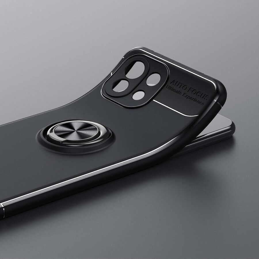 Xiaomi Mi 11 Lite Kılıf Zore Ravel Silikon Kapak Siyah-Mavi