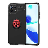 Xiaomi Mi 11 Lite Kılıf Zore Ravel Silikon Kapak Siyah-Kırmızı