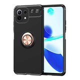 Xiaomi Mi 11 Lite Kılıf Zore Ravel Silikon Kapak Siyah-Rose Gold
