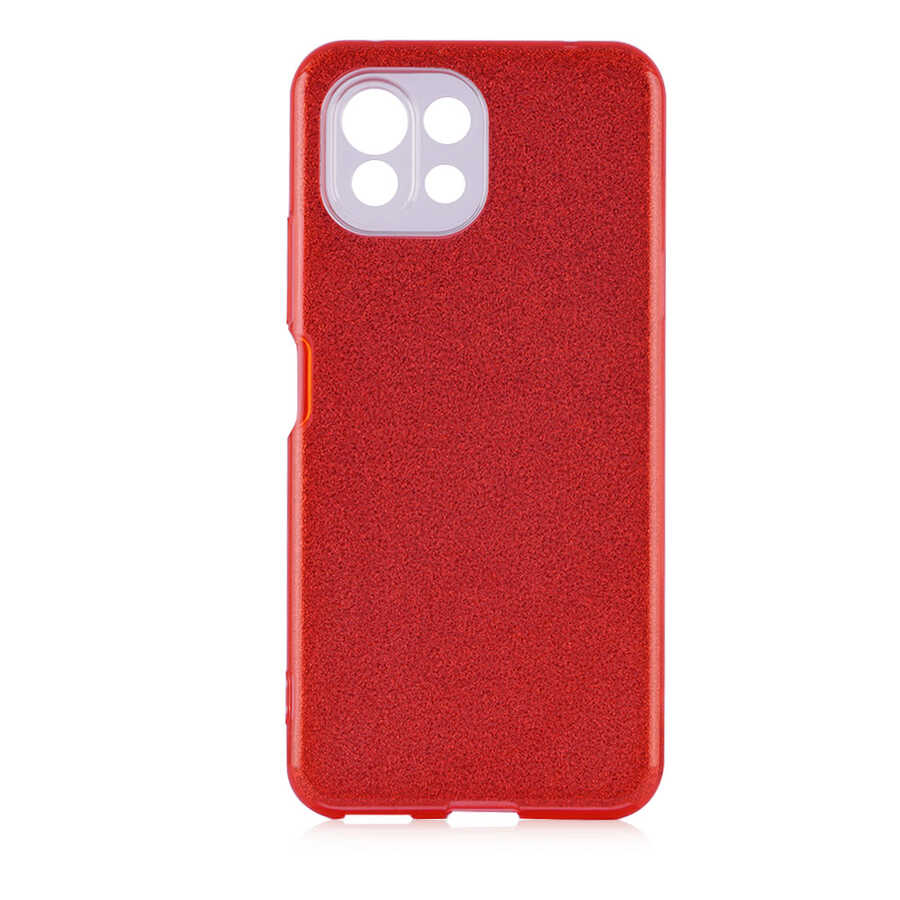 Xiaomi Mi 11 Lite Kılıf Zore Shining Silikon Kırmızı