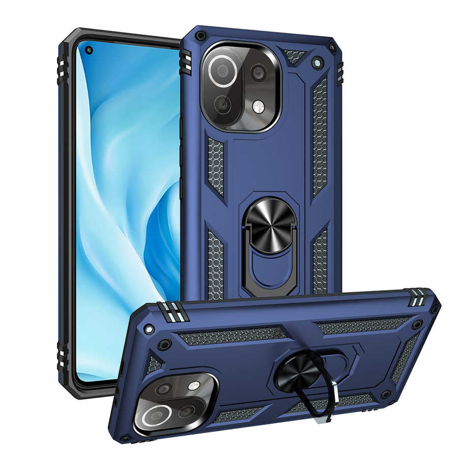 Xiaomi Mi 11 Lite Kılıf Zore Vega Kapak Siyah