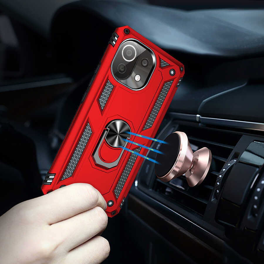 Xiaomi Mi 11 Lite Kılıf Zore Vega Kapak Kırmızı