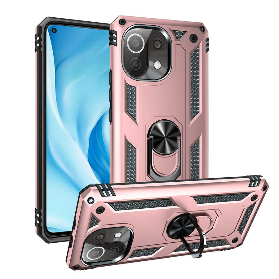 Xiaomi Mi 11 Lite Kılıf Zore Vega Kapak Rose Gold