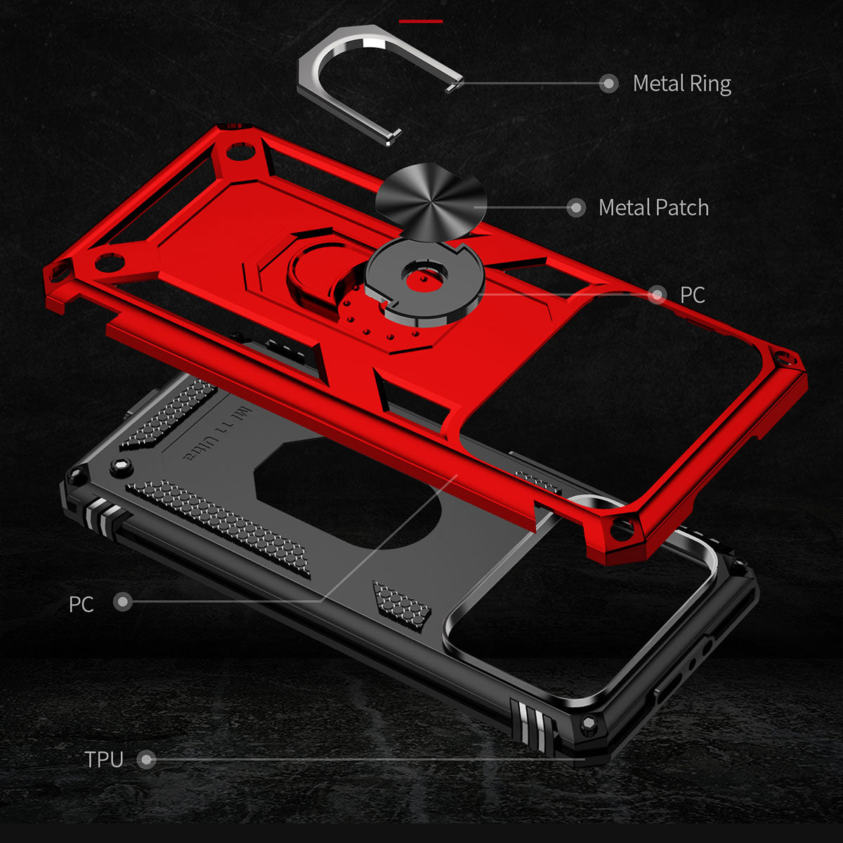 Xiaomi Mi 11 Ultra Kılıf Zore Vega Kapak Kırmızı