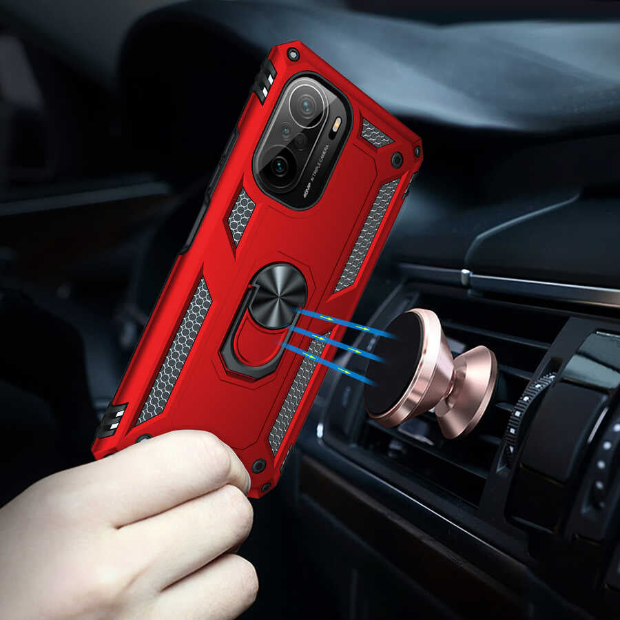 Xiaomi Mi 11İ Kılıf Zore Vega Kapak Kırmızı