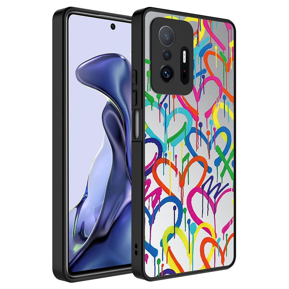 Xiaomi Mi 11T 5G Kılıf Aynalı Desenli Kamera Korumalı Parlak Zore Mirror Kapak Ayna