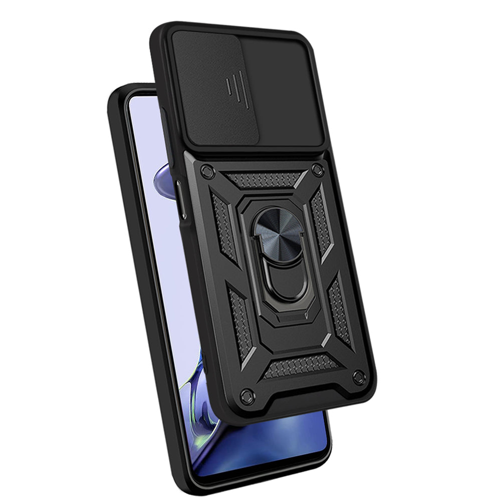 Xiaomi Mi 11T 5G Kılıf Magnetik Standlı Kamera Korumalı Zore Sürgülü Vega Kapak Siyah