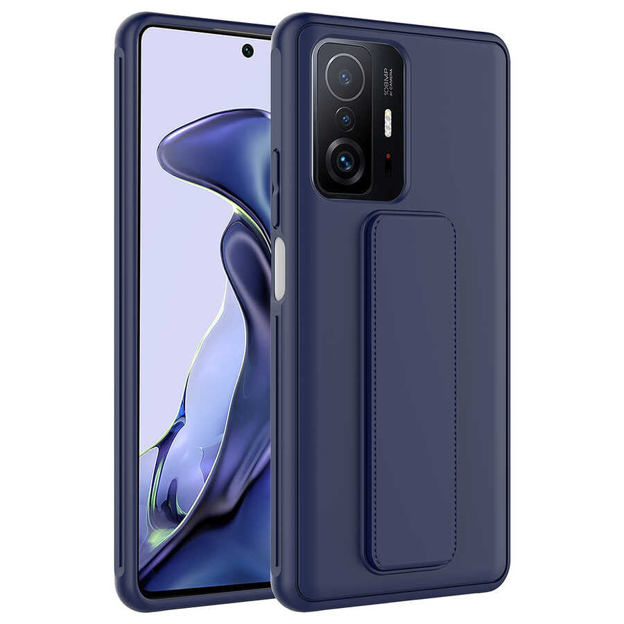 Xiaomi Mi 11T 5G Kılıf Zore Qstand Kapak Lacivert