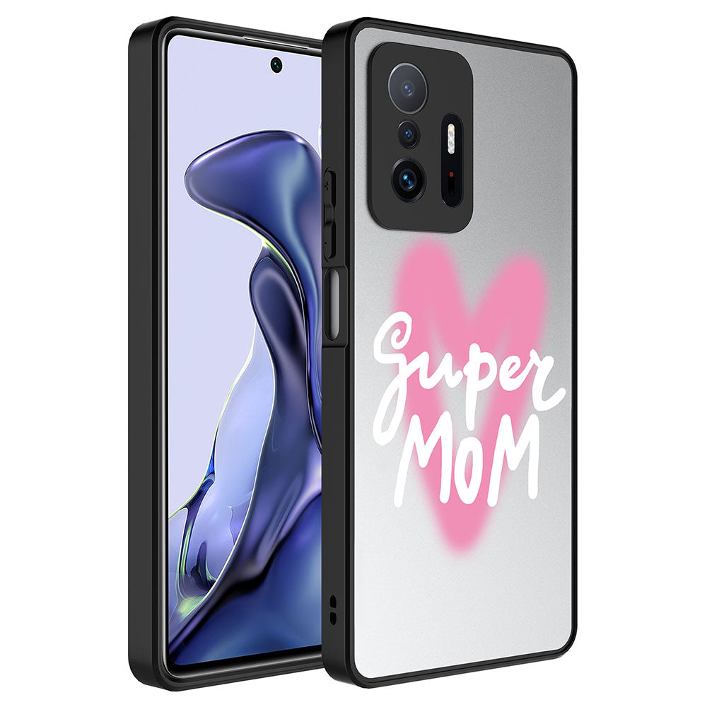 Xiaomi Mi 11T Pro 5G Kılıf Aynalı Desenli Kamera Korumalı Parlak Zore Mirror Kapak Süper Anne