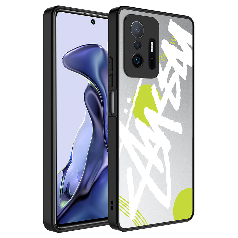 Xiaomi Mi 11T Pro 5G Kılıf Aynalı Desenli Kamera Korumalı Parlak Zore Mirror Kapak Yazı