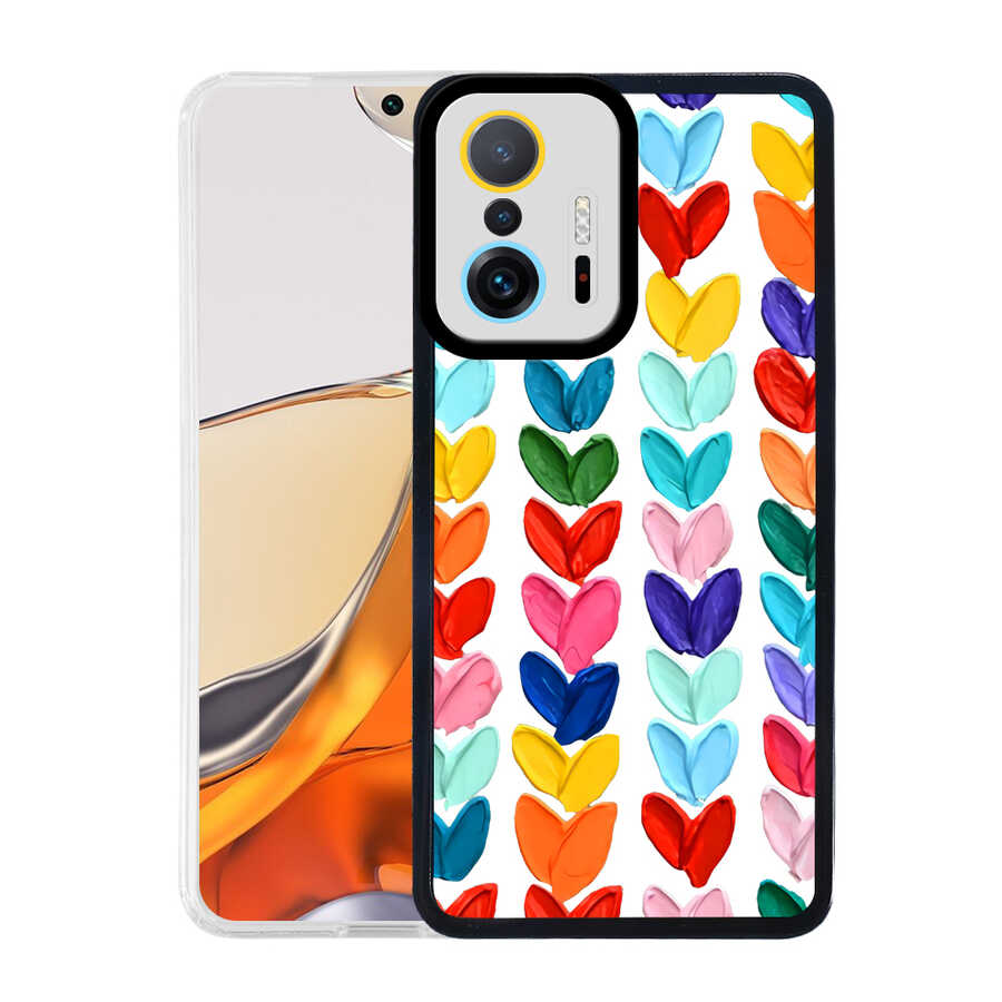 Xiaomi Mi 11T Pro 5G Kılıf Zore M-Fit Desenli Kapak Heart No6