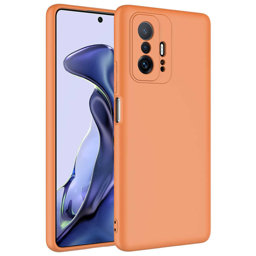 Xiaomi Mi 11T Pro 5G Kılıf Zore Mara Lansman Kapak Turuncu