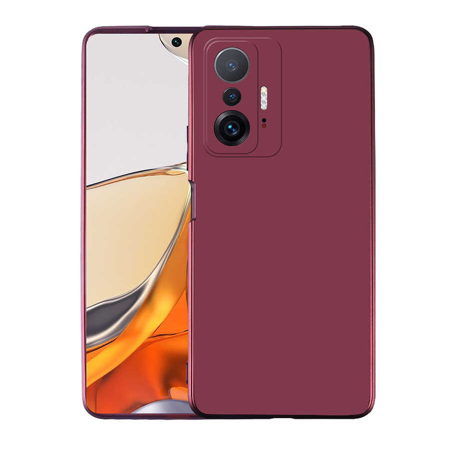 Xiaomi Mi 11T Pro 5G Kılıf Zore Premier Silikon Kapak Mürdüm