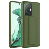Xiaomi Mi 11T Pro 5G Kılıf Zore Qstand Kapak Koyu Yeşil