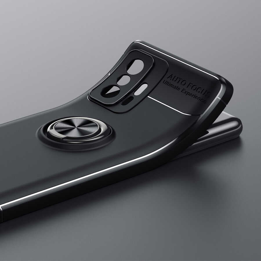 Xiaomi Mi 11T Pro 5G Kılıf Zore Ravel Silikon Kapak Siyah-Kırmızı